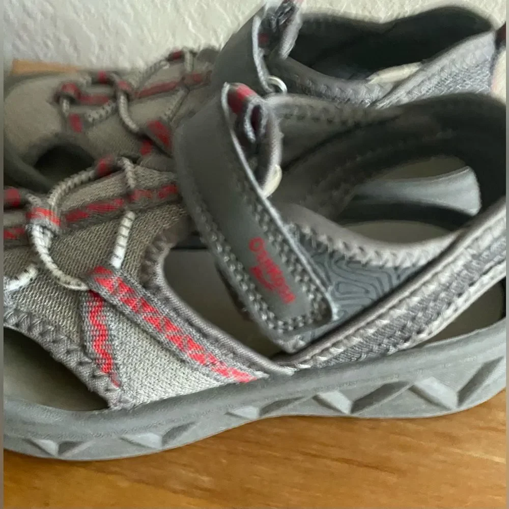 Pre-owned OshKosh B'gosh Vibrant Gray Kids Sandals Closed Toe Size 12 12T
